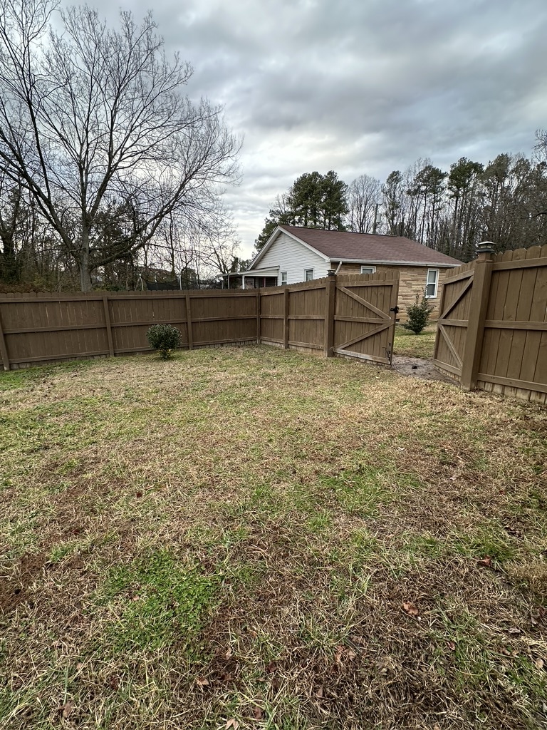 Fenced yard