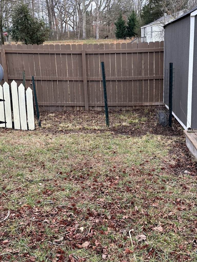 Garden area in yard